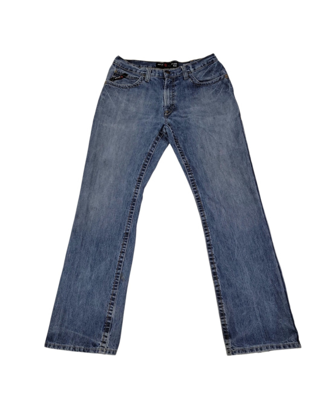 ARIAT Men's M4 Relaxed Boot 100% Cotton Blue Zip-Fly Straight Jeans Size 34/34